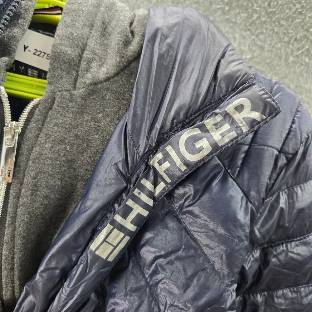 Tommy Hilfiger Men Jacket S Blue Natural‎ Down Puffer Knit Fleece Liner